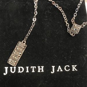Judith Jack sterling silver marcasite Y necklace